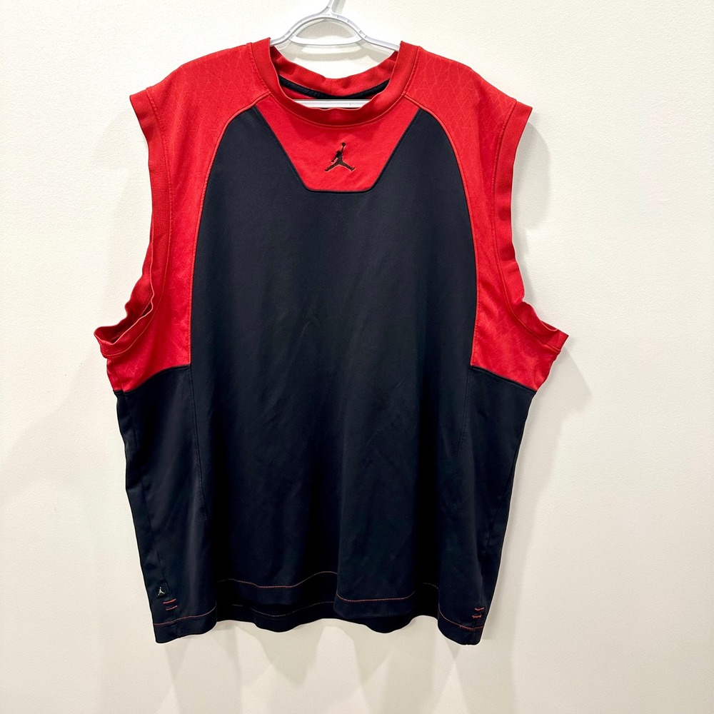 Jordan Brand Mens 3XL Red Black Sleeveless Basketball Jersey Jumpman 23‎ Graphic